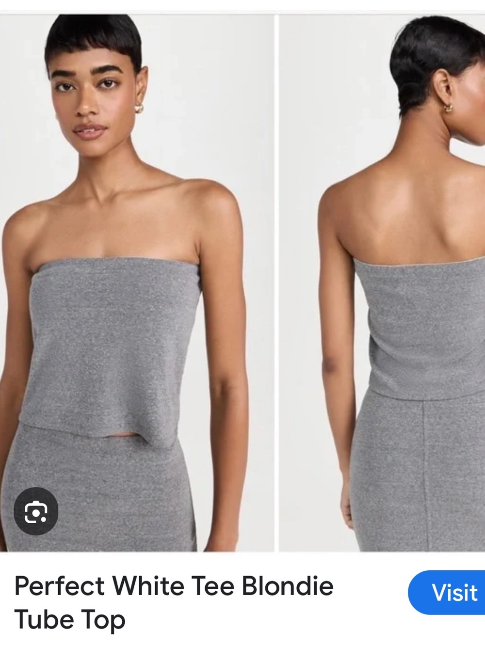 perfectwhitetee Blondie Strapless Tube Top - Heather Gray